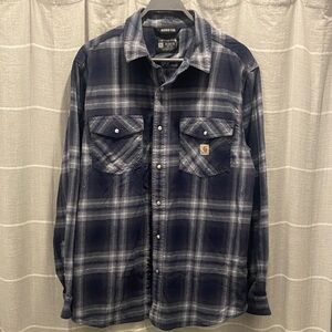 Carhartt Men's Blue Plaid Shirt